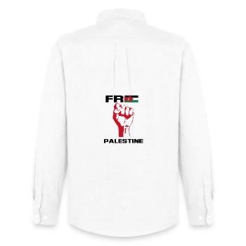 FREE PALESTINE - Men's Oxford Shirt by Stanley/Stella - white - Back - AI Model Male 185 dark (185cm)