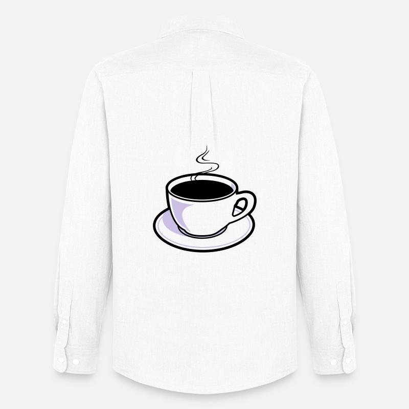 Kaffee, Tasse, Koffein - Männer Oxford Hemd von Stanley/Stella - Weiß