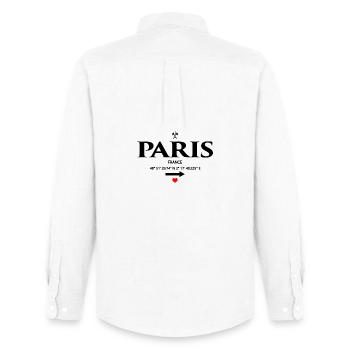 Paris - France - Men's Oxford Shirt by Stanley/Stella - white - Back - AI Model Male 185 dark (185cm)