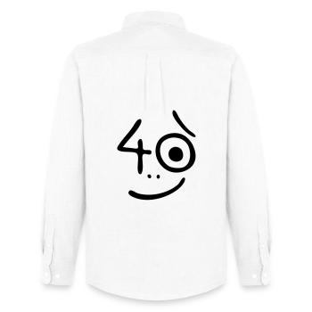 40 années - Alors quoi? - Chemise Oxford homme Stanley/Stella - blanc - Dos - AI Model Male 185 dark (185cm)