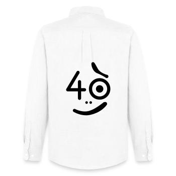 40 années - Alors quoi? - Chemise Oxford homme Stanley/Stella - blanc - Dos - AI Model Male 185 dark (185cm)