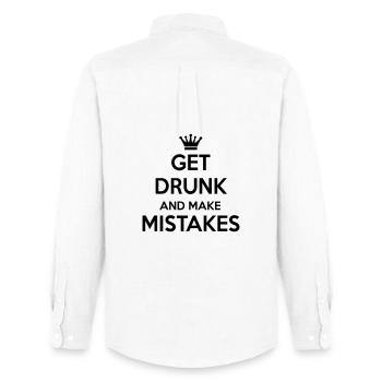 2541614 15988570 drunk - Men's Oxford Shirt by Stanley/Stella - white - Back - AI Model Male 185 dark (185cm)