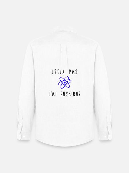 J'peux Pas J'ai Physique Atome Bleu - Chemise Oxford homme Stanley/Stella - blanc