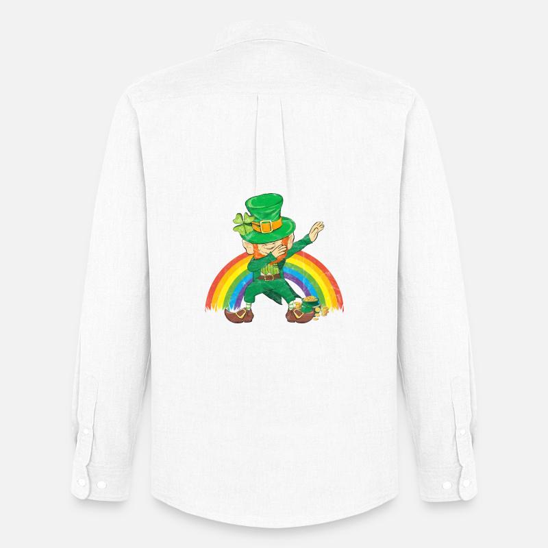 Tanzender Kobold Dabbing Regenbogen - Männer Oxford Hemd von Stanley/Stella - Weiß