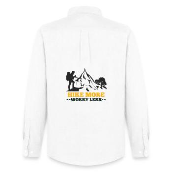 hiking, hiking, leisure, hobbies, mountain - Men's Oxford Shirt by Stanley/Stella - white - Back - AI Model Male 185 dark (185cm)