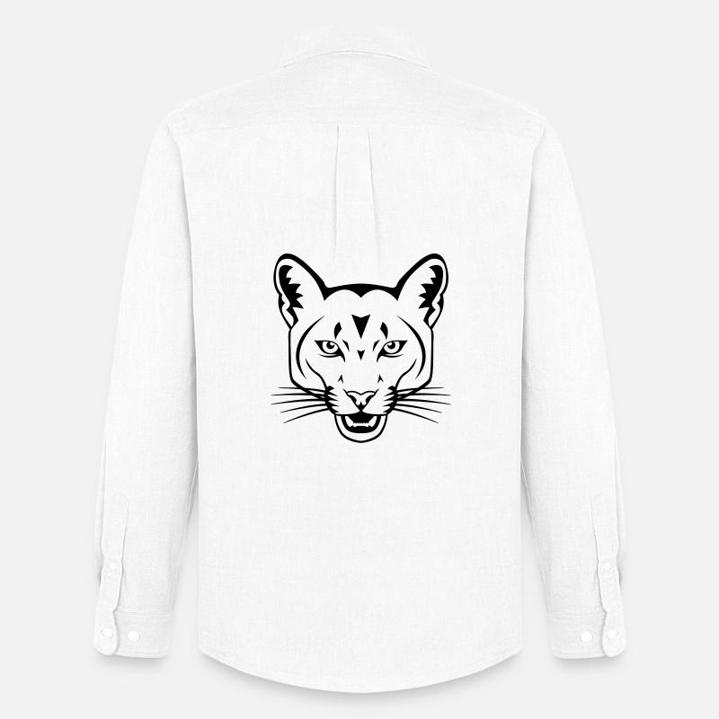 Raubkatze - Männer Oxford Hemd von Stanley/Stella - Weiß