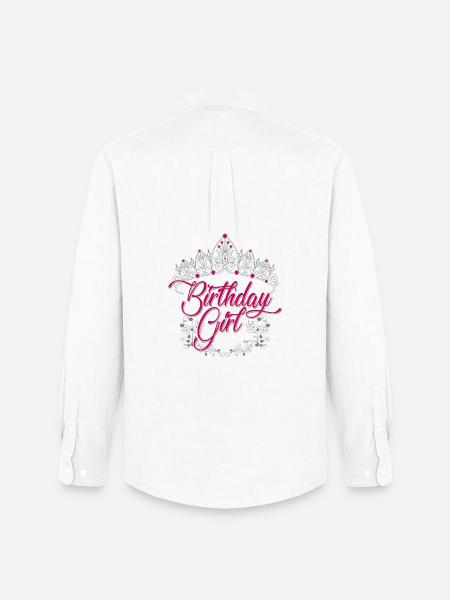 Birthday Girl Tiara Script - Men's Oxford Shirt by Stanley/Stella - white