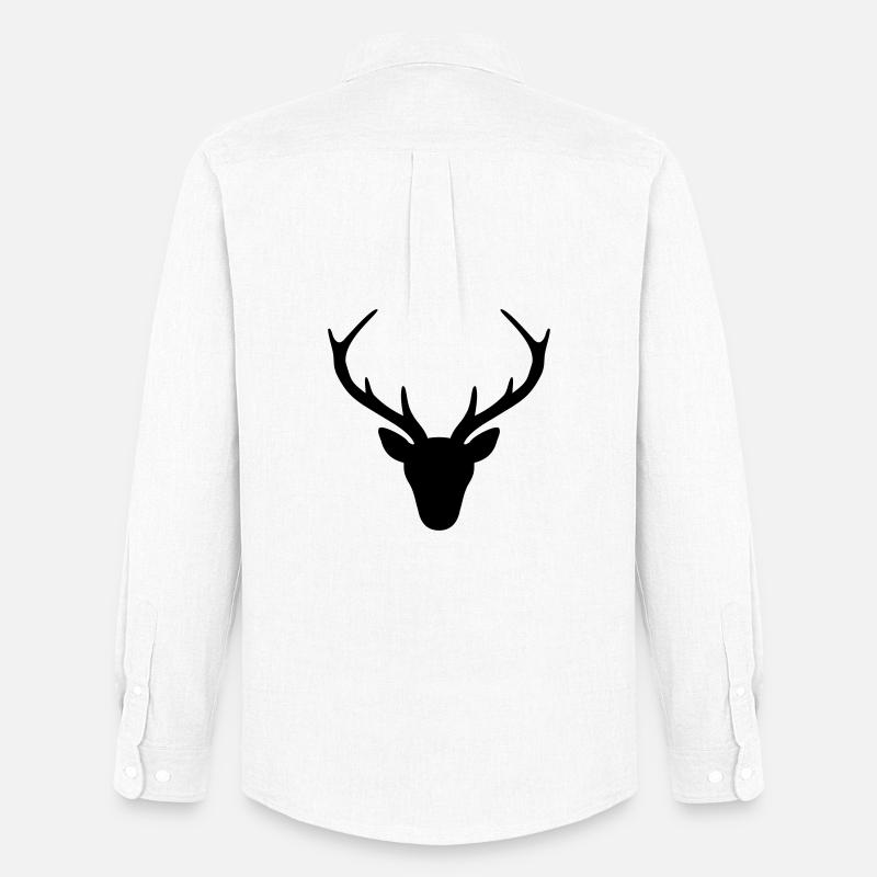 Hirsch Geweih Silhouette Jagd Jäger Geschenk - Männer Oxford Hemd von Stanley/Stella - Weiß