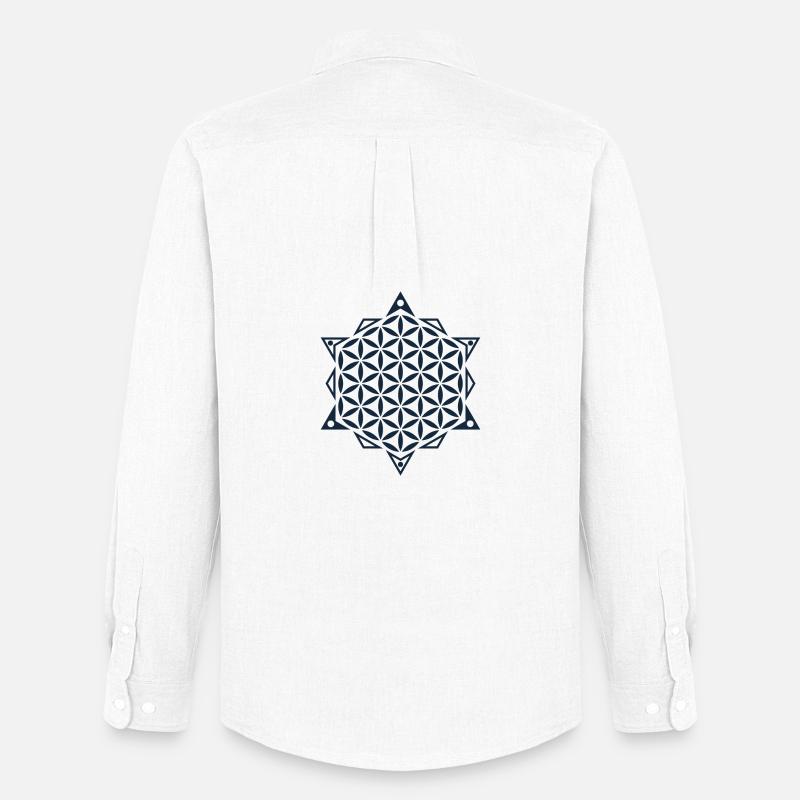 Blume des Lebens, Heilige Geometrie - Männer Oxford Hemd von Stanley/Stella - Weiß