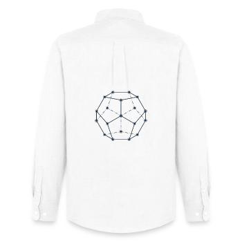 Geometric Constellation Pattern - Men's Oxford Shirt by Stanley/Stella - white - Back - AI Model Male 185 dark (185cm)
