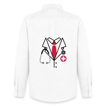 Doctor - Men's Oxford Shirt by Stanley/Stella - white - Back - AI Model Male 185 dark (185cm)