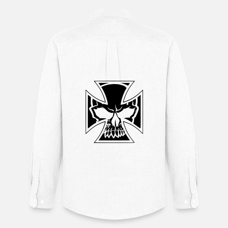 skull7 - Männer Oxford Hemd von Stanley/Stella - Weiß