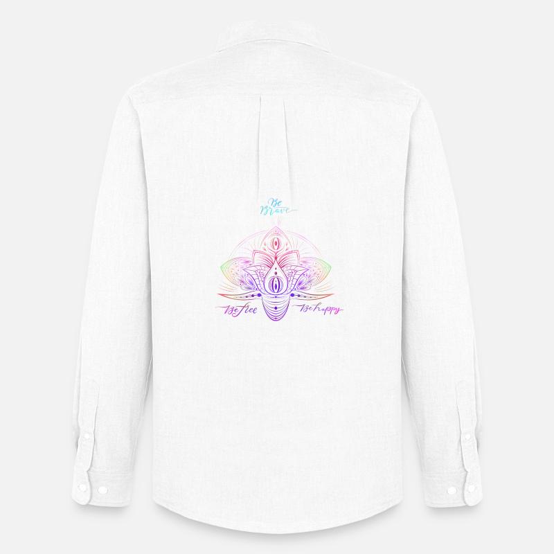 Buntes Sparkle Mandala Muster - Männer Oxford Hemd von Stanley/Stella - Weiß