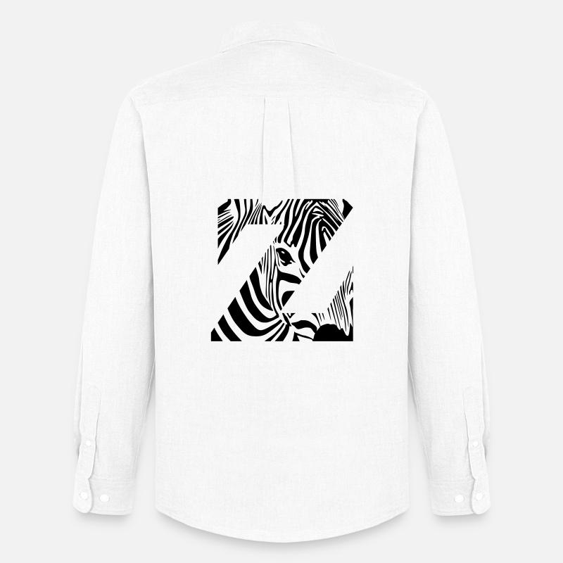 Zebra Mix Mono Black - Männer Oxford Hemd von Stanley/Stella - Weiß