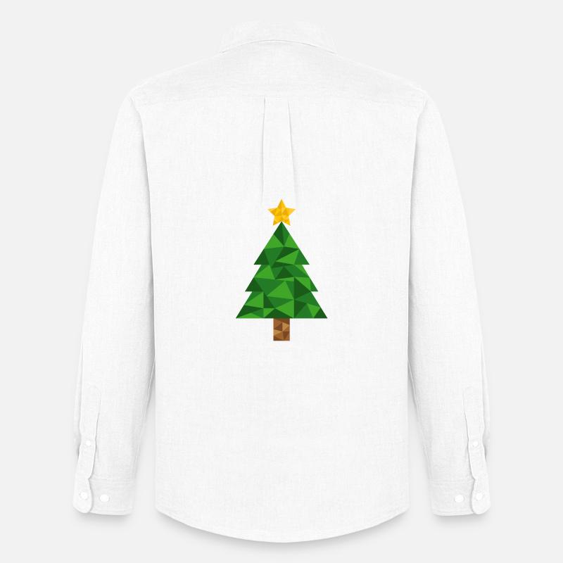Weihnachtsbaum Polygon Christbaum Weihnachten Xmas - Männer Oxford Hemd von Stanley/Stella - Weiß