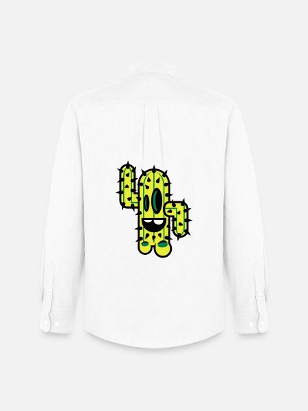 cactus comic nature - Men's Oxford Shirt by Stanley/Stella - white