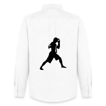 kickboxing - Chemise Oxford homme Stanley/Stella - blanc - Dos - AI Model Male 185 dark (185cm)