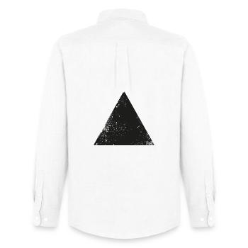 hippie triangle symbole de forme - Chemise Oxford homme Stanley/Stella - blanc - Dos - AI Model Male 185 dark (185cm)