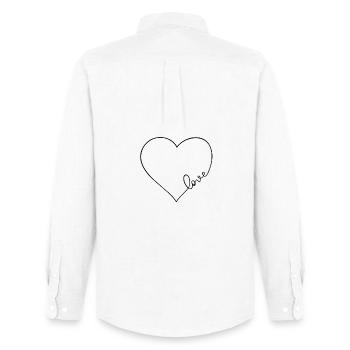 Minimalist Love - Men's Oxford Shirt by Stanley/Stella - white - Back - AI Model Male 185 dark (185cm)