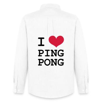 I Love Ping Pong - Männer Oxford Hemd von Stanley/Stella - Weiß - Hinten - AI Model Male 185 dark (185cm)