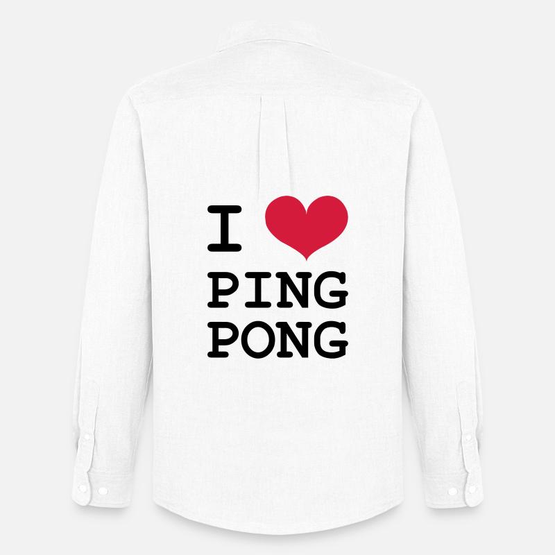 I Love Ping Pong - Männer Oxford Hemd von Stanley/Stella - Weiß