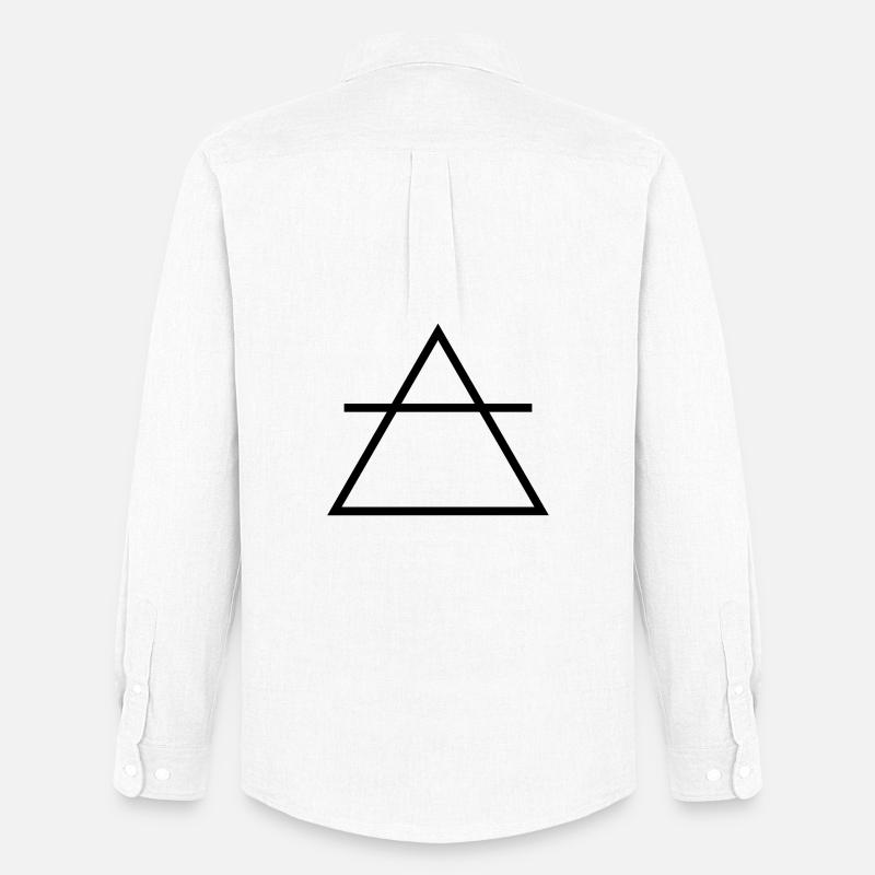 Luft alkymisk symbol monokrom alkymi - Oxfordskjorte herre Stanley/Stella - hvid