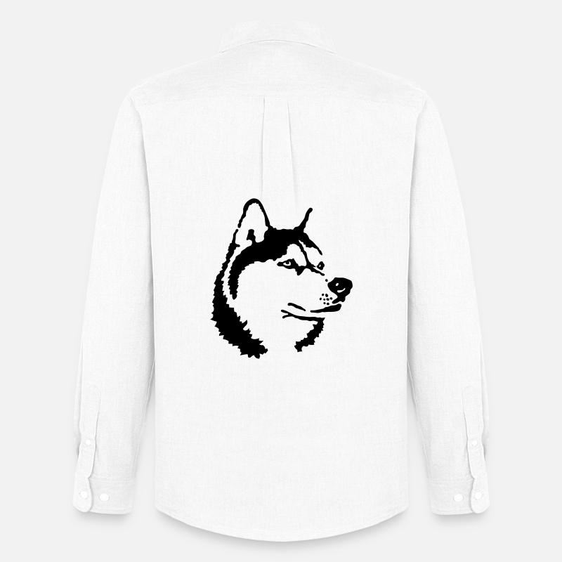 Husky - Männer Oxford Hemd von Stanley/Stella - Weiß