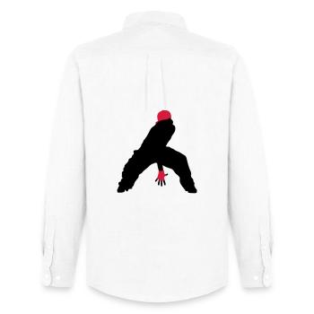 hip hop - Men's Oxford Shirt by Stanley/Stella - white - Back - AI Model Male 185 dark (185cm)