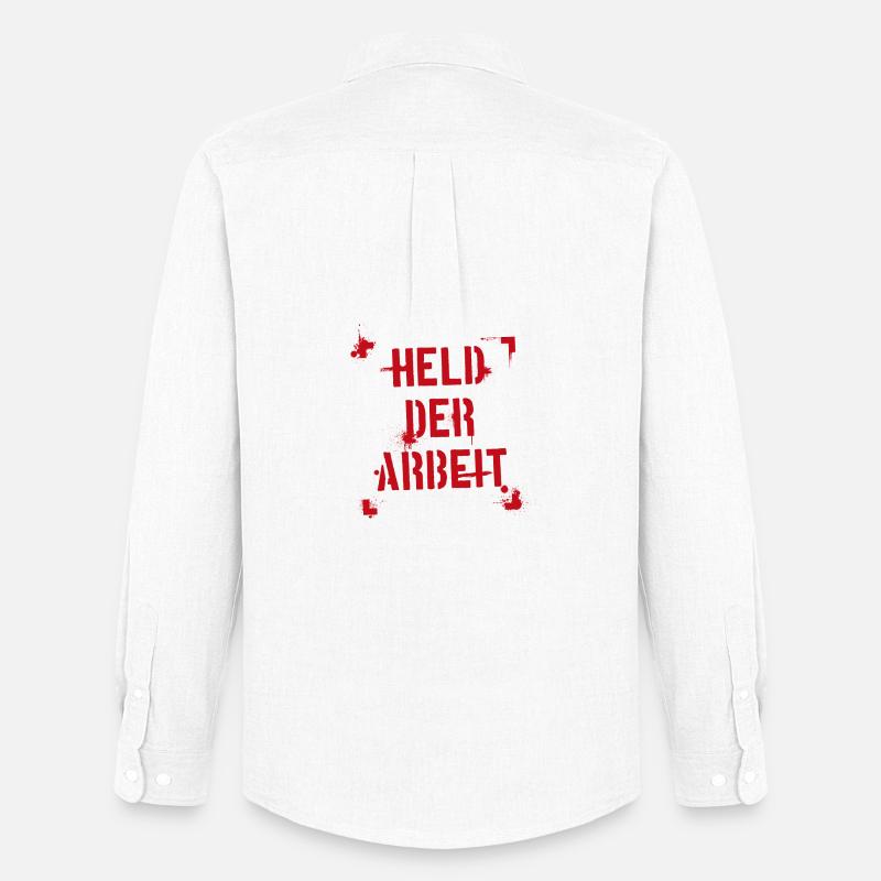 Held der Arbeit - rot - Männer Oxford Hemd von Stanley/Stella - Weiß
