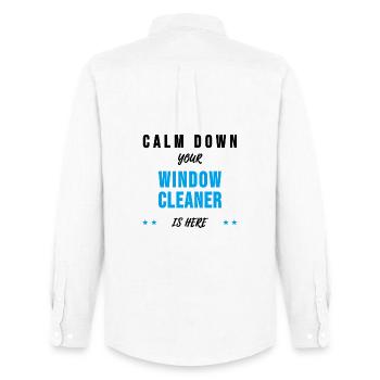 Window cleaner building cleaner sayings gift - Men's Oxford Shirt by Stanley/Stella - white - Back - AI Model Male 185 dark (185cm)
