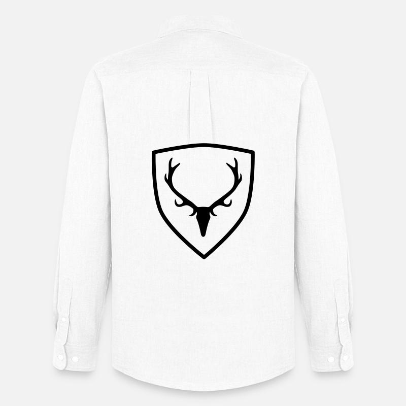Wappen mit Geweih - Männer Oxford Hemd von Stanley/Stella - Weiß