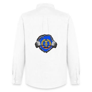 GDR Breast / Gift East Germany East Berlin - Men's Oxford Shirt by Stanley/Stella - white - Back - AI Model Male 185 dark (185cm)