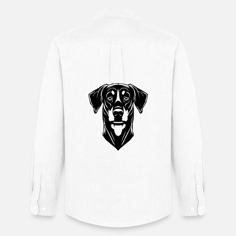 Dobermann - Männer Oxford Hemd von Stanley/Stella - Weiß
