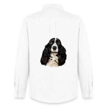 cocker spaniel - Chemise Oxford homme Stanley/Stella - blanc - Dos - AI Model Male 185 dark (185cm)