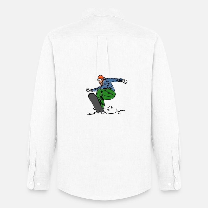 Snowboarder - Männer Oxford Hemd von Stanley/Stella - Weiß