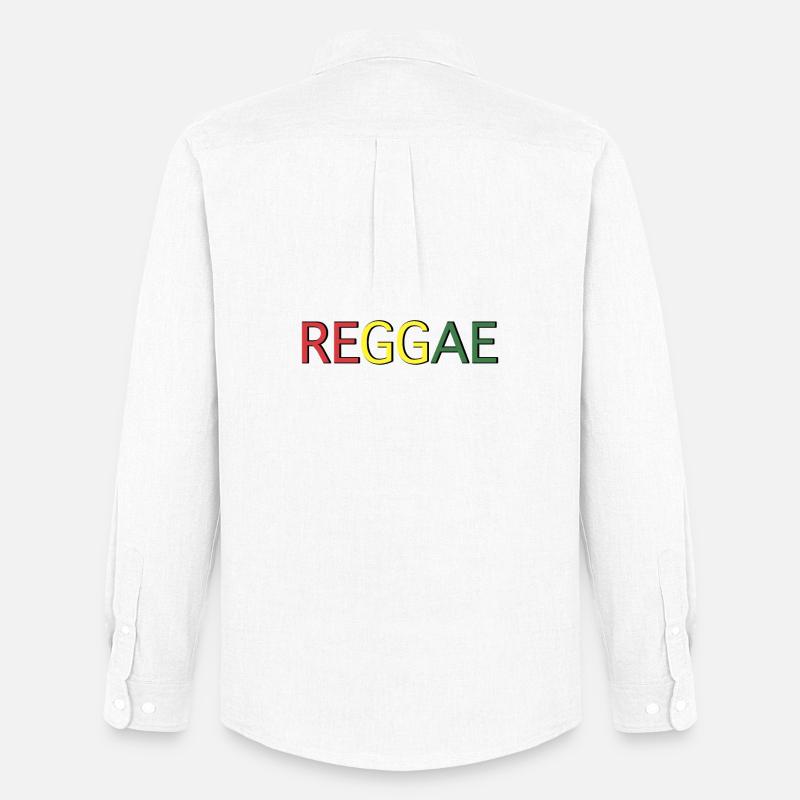 Reggae Farbcode Schriftzug - Männer Oxford Hemd von Stanley/Stella - Weiß