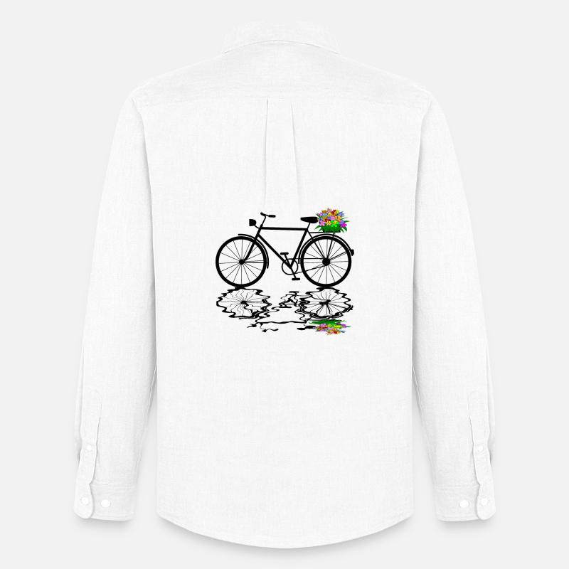 fahrrad blumen radfahrer - Männer Oxford Hemd von Stanley/Stella - Weiß