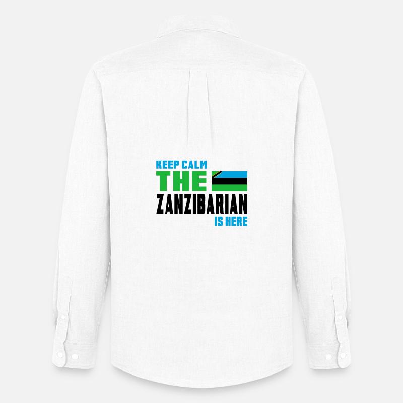 Keep Calm Design / Geschenk Tansania - Männer Oxford Hemd von Stanley/Stella - Weiß