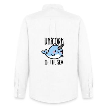 Unicorn of the sea - Männer Oxford Hemd von Stanley/Stella - Weiß - Hinten - AI Model Male 185 dark (185cm)