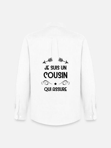 Cousin - Cousine - Famille - Naissance - Bébé - Men's Oxford Shirt by Stanley/Stella - white