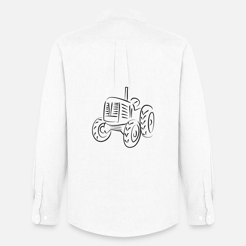 Traktor Landwirtschaft - Männer Oxford Hemd von Stanley/Stella - Weiß