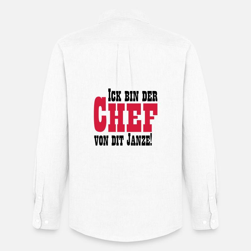Chef von dit janze - Männer Oxford Hemd von Stanley/Stella - Weiß
