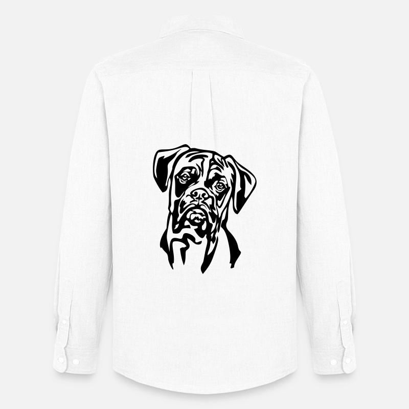 Boxer Kopf - Männer Oxford Hemd von Stanley/Stella - Weiß
