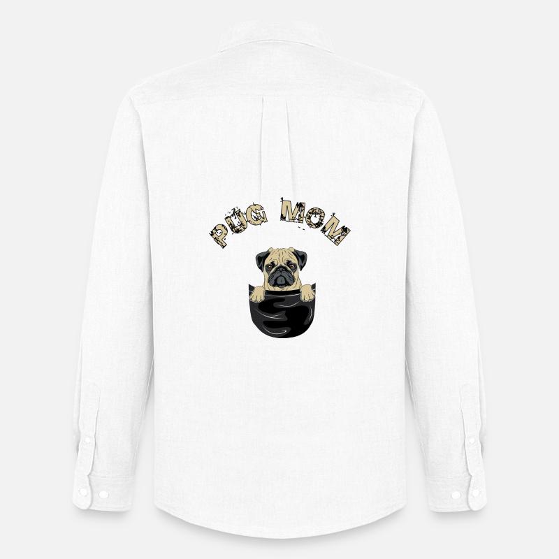 Mops Mamma - Männer Oxford Hemd von Stanley/Stella - Weiß