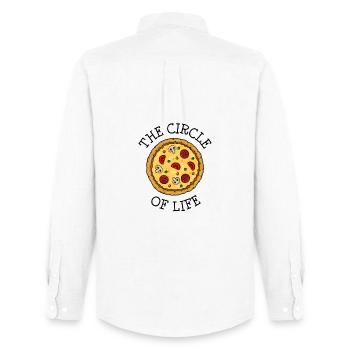 Pizza pizzeria italie alimentaire cuisine drôle énonciations - Chemise Oxford homme Stanley/Stella - blanc - Dos - AI Model Male 185 dark (185cm)