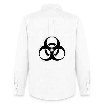 Biohazard - Biohazard symbol -Biohazard - Men's Oxford Shirt by Stanley/Stella - white - Back - AI Model Male 185 dark (185cm)