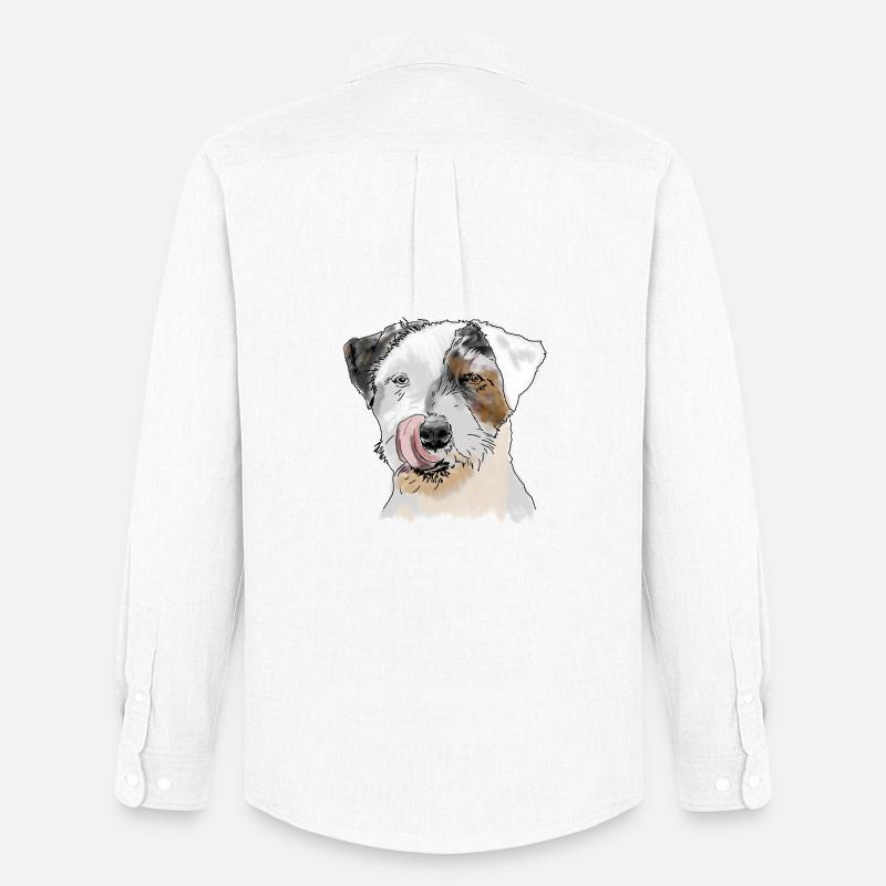 Terrier - Männer Oxford Hemd von Stanley/Stella - Weiß