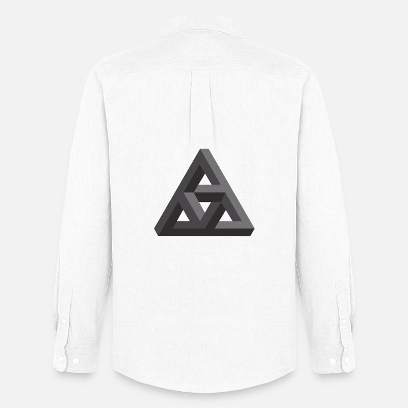 Abstract Geometry Pattern in Gray - Men's Oxford Shirt by Stanley/Stella - white