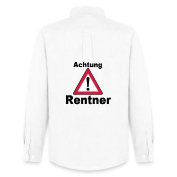 Rente Rentner Rentnerin Berufe Achtung Rentner(25) - Männer Oxford Hemd von Stanley/Stella - Weiß - Hinten - AI Model Male 185 dark (185cm)