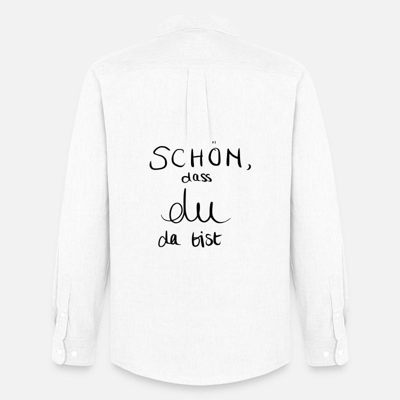 Schön, dass du da bist - Männer Oxford Hemd von Stanley/Stella - Weiß